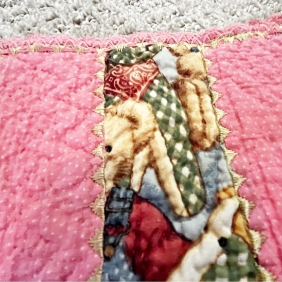 Handmade Pink Teddy Bear Table Runner Tea Party Dresser Scarf Shower Vintage - Picture 3 of 12